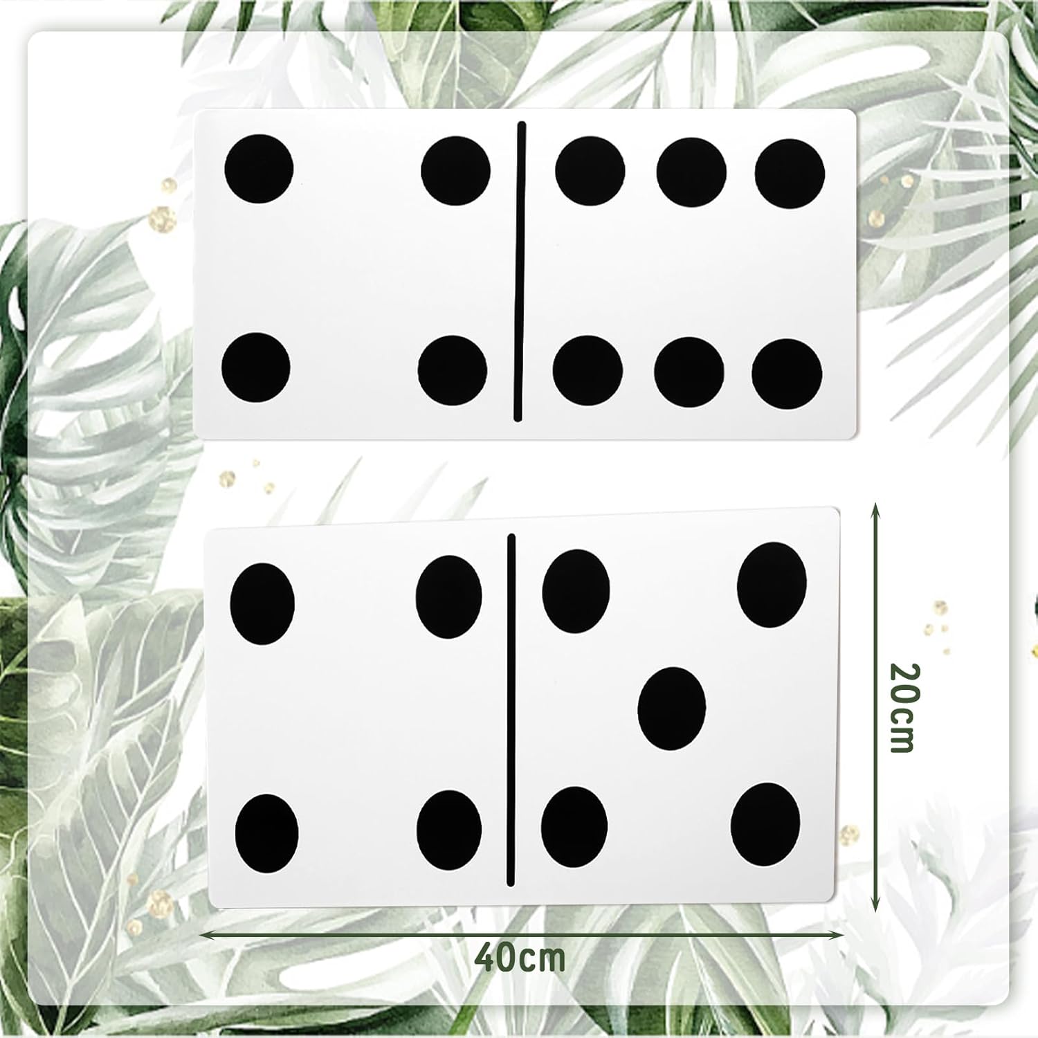 Spiareal 3 Pcs Large Domino Paper Board Puerto Rico Domino Party Decoration 8' x 15' Havana Nights Casino Party Theme Game Prom Night Birthday Wedding(Classic White,High Dominoes)